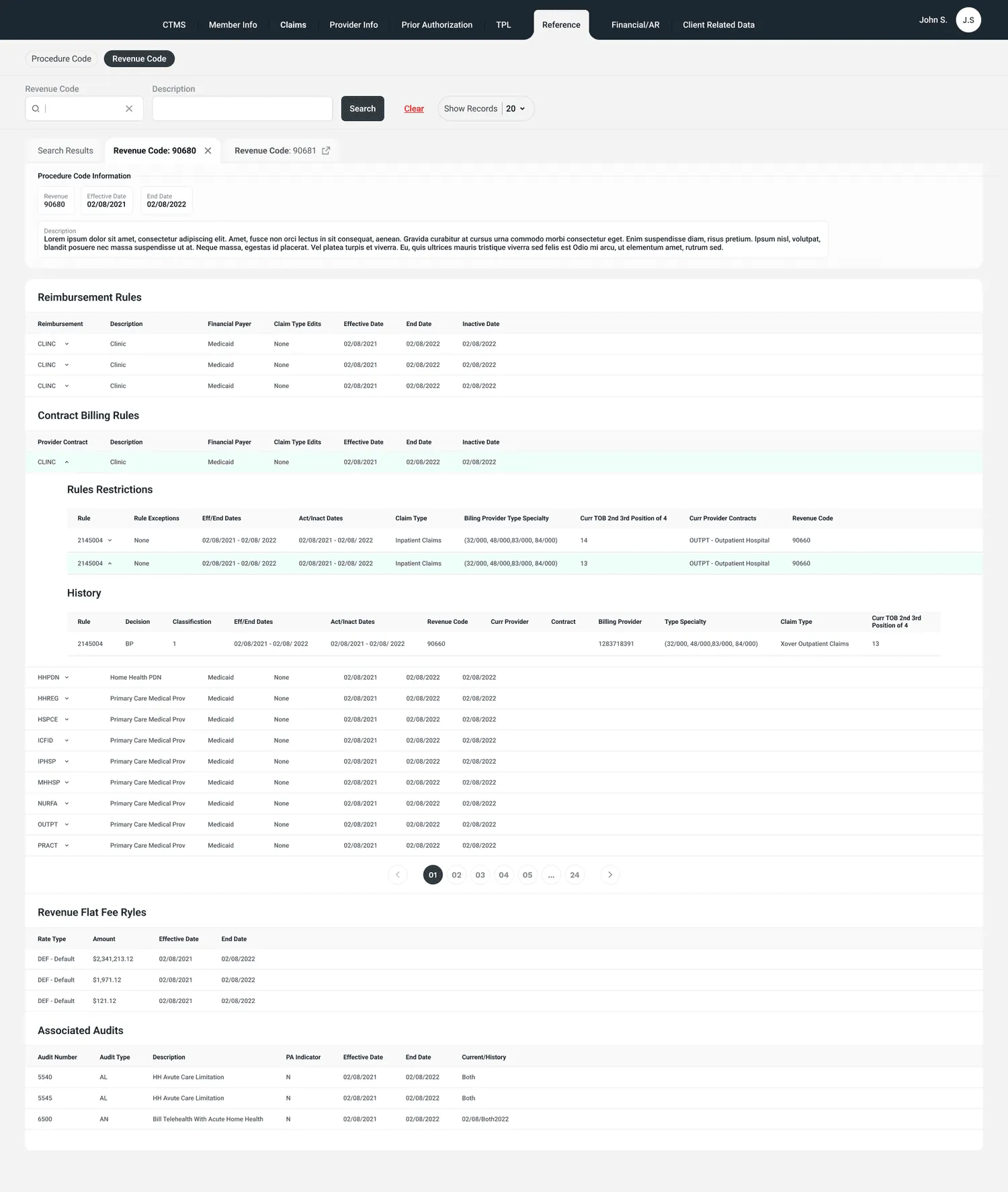 Medicaid Solutions — Reference — revenue codes